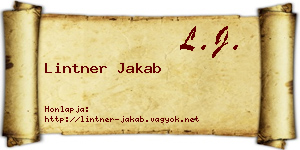 Lintner Jakab névjegykártya